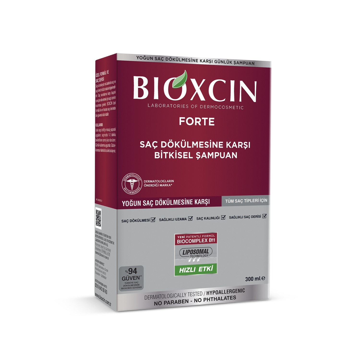 Bioxcin Forte Bitkisel Saç Dökülmesine Karşı Şampuan 3x300 ml