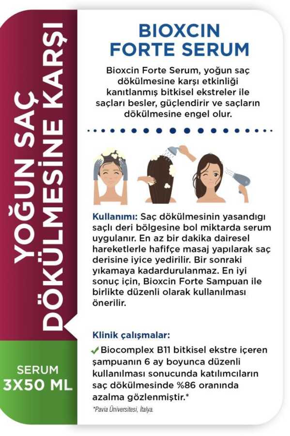 Bioxcin Forte Yoğun Saç Dökülmesine Karşı Bitkisel Serum 3x50ml